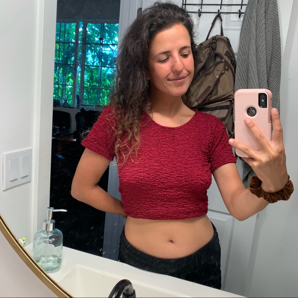 Deep red T shirt